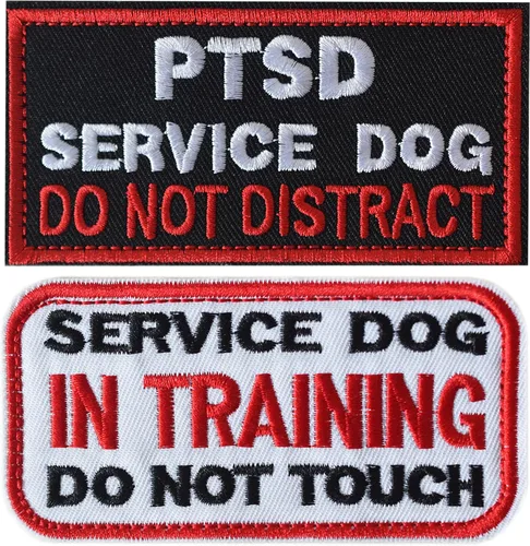 Miniatura 22 de 10 Piezas de Emblema de Servicio para Perros K9 "Por Favor No Me Acaricien" en Entrenamiento Sin Tocar Insignia Completa Bordada para Arnés