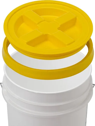 Miniatura 3 de Gamma2 Tapa de sello gamma para cubos utilitarios – Se adapta a cubos de 3.5, 5, 6 y 7 galones, amarillo, fabricado en Estados Unidos