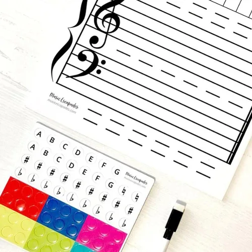 Miniatura 7 de Pizarra magnética de borrado en seco para profesores de música y piano, pequeña pizarra blanca para enseñanza