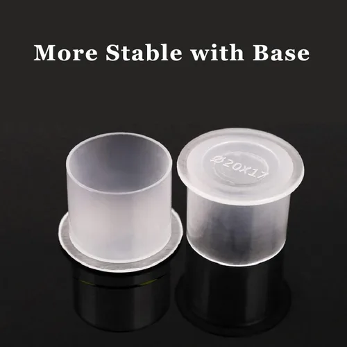 Miniatura 8 de Tapas de tinta para tatuajes – 300 tazas de tinta de tatuaje con base de tamaño mixto #11, tamaño pequeño #14, mediano #17, tapas grandes