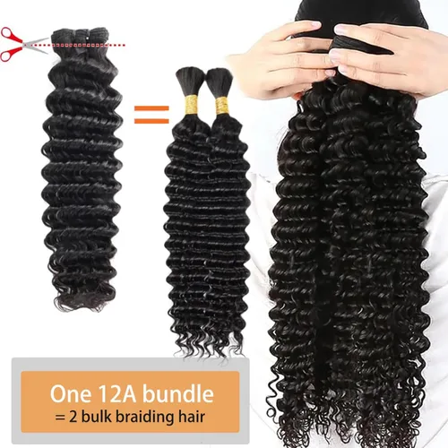 Miniatura 7 de Paquetes de cabello ondulado profundo, cabello humano rizado, 18 20 22 pulgadas, paquetes de cabello humano rizado y ondulado 100% sin procesar