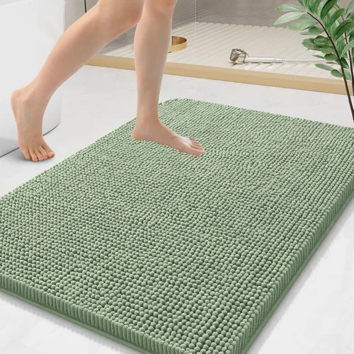 Miniatura 33 de Arotive Alfombras de baño de felpilla extrasuaves y absorbentes, de 24 x 16 pulgadas, lavables a máquina, parte trasera de goma antideslizante