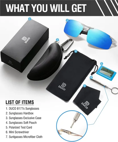 Miniatura 29 de Duco - Gafas de sol deportivas polarizadas para hombre con protección UV 8177s