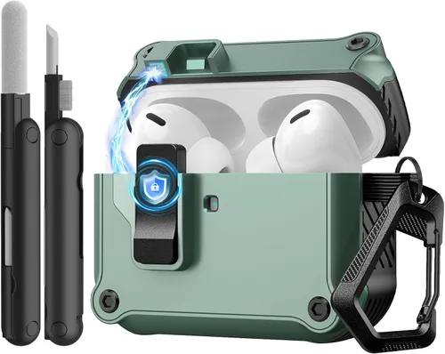 Miniatura 8 de TiMOVO Funda para Airpods Pro 3 (2025) con clip de bloqueo seguro, cubierta dura protectora automática de caída completa para Apple AirPod Pro de 3ª