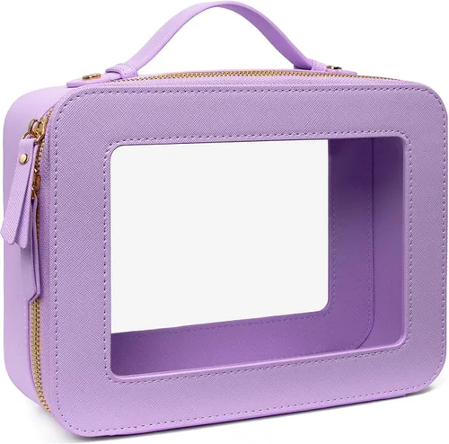 Miniatura 21 de LETGO Bolsas de Maquillaje Transparentes, Bolsa de Aseo Aprobada por la TSA con Cierre, Organizador de Maquillaje Transparente de Gran Capacidad