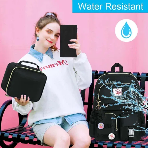 Miniatura 2 de WZLVO Mochila para laptop para niñas y mujeres, 15.6 pulgadas, bonita estética, resistente al agua, antirrobo, para la escuela universitaria