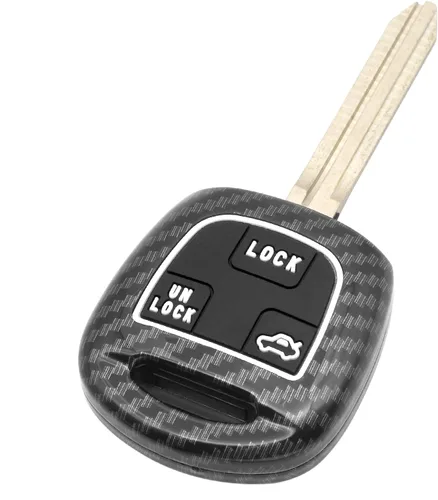 Funda inteligente para llavero compatible con Toyota Land Cruiser FJ Cruiser Lexus Es300 Ls430 Lx470 Rx300 Rx330 Rx350 Rx400h, color negro, fibra de