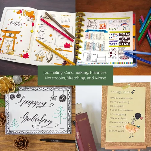 Miniatura 7 de Uchida Le Pens - Juego de bolígrafos multicolor de 36 colores, bolígrafos Le Pen para diario, bolígrafos finos a prueba de manchas para escribir