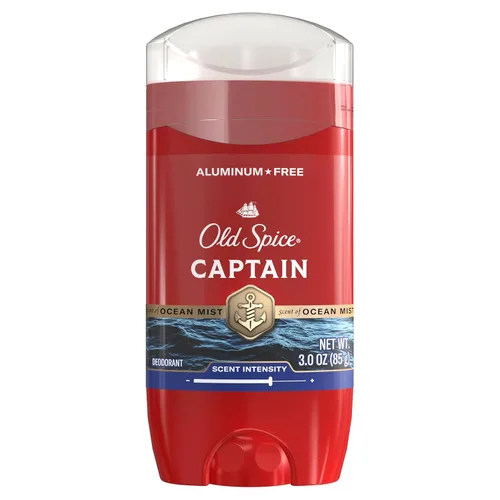Old Spice Desodorante sin aluminio para hombres, protección contra el olor 24/7, frescura y aroma duradero 24/7, Capitán con aroma a bergamota, 3.0