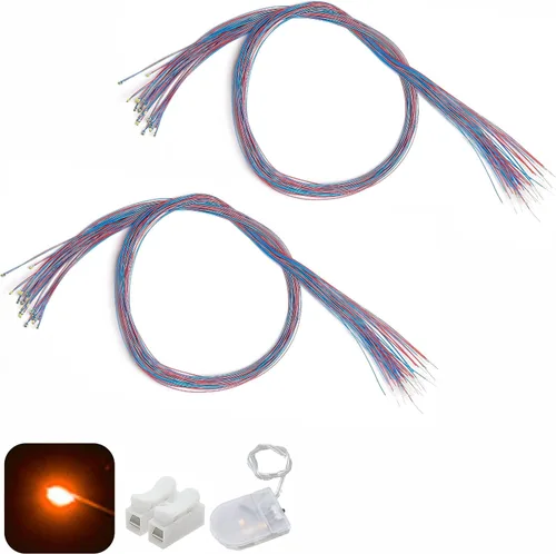 Miniatura 15 de 50 piezas pre-cableadas micro LED pre-soldadas 0402 SMD LED con accesorios de montaje para la construcción de modelos principiantes