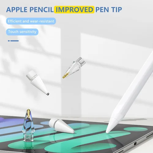Miniatura 7 de Paquete de 2+6 puntas para lápiz Apple, puntas de lápiz de repuesto mejoradas para Apple Pencil de 2ª generación y Apple Pencil de 1ª