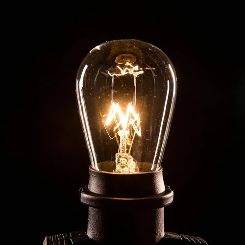 Miniatura 5 de Hometown Evolution, Inc. Cadena de luces comerciales E26 con cable de calibre 16 (S14 bombillas transparentes de 11 W, 100 pies 50 zócalos)