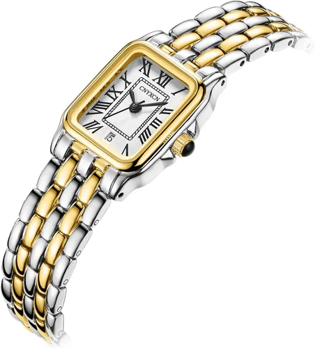 Miniatura 2 de Gold Watches for Women with Rectangular Case,Roman Dial,Vintage Bracelet,Water Resistant