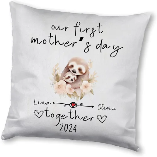 Miniatura 6 de Sloth Family Mother's Day, Personalised Pillow Case Decor for Home, Present for Mom, Grandmother, for Her Sloth 7