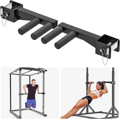 Miniatura 9 de Nordic Hamstring Curl Attachment, Dip Bar, Belt Squat & Safety Spotter Arms for 2"x2" & 3"x3" Power Racks, Home Gym Strength Training Accessories