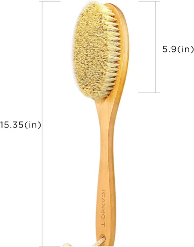 Miniatura 8 de ICANdOIT Cepillo corporal muy rígido para hombres y mujeres, cepillo de piel seca de mango largo para celulitis y drenaje linfático con cerdas