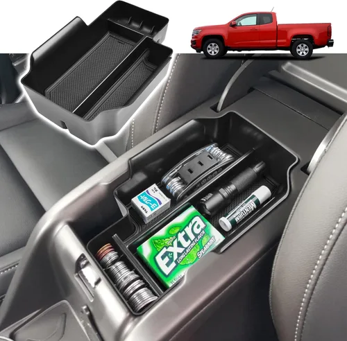 RUNROAD Bandeja organizadora de consola central compatible con Chevy Colorado/GMC Canyon 2015 2016-2020 2021 2022, inserción de caja de Negro