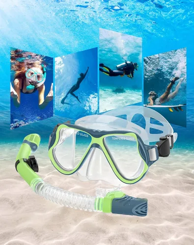 Miniatura 7 de Greatever Snorkeling Gear for Adults, Dry Snorkel Set Panoramic View Snorkel Mask, Anti-Leak Anti-Fog Scuba Diving Swimming Mask with Adjustable