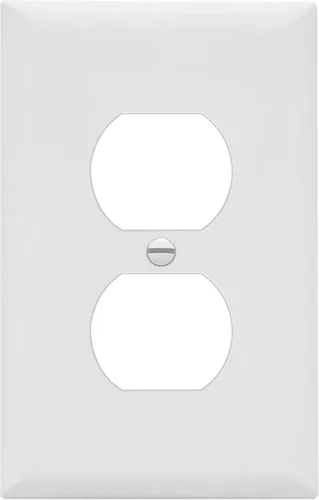 Miniatura 8 de ENERLITES Placa de pared de salida de receptáculo dúplex de tamaño mediano, placas de cubiertas de toma de corriente, tamaño medio de 1 banda, 4.88