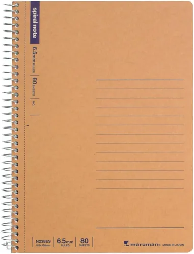 Miniatura 8 de Maruman N237 - Cuaderno con anillas, 0.26 pulgadas (0.256 in), a rayas, básico, A5, 40 piezas, juego de 10