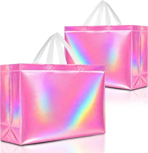 Miniatura 14 de Nush Nush Bolsas de regalo extragrandes de colores mixtos, juego de 12 bolsas de regalo extragrandes reutilizables de colores surtidos con asas