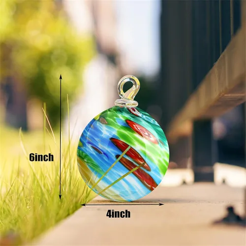 Miniatura 4 de QFkris Bola de adornos de Navidad de vidrio soplado de 4 pulgadas para árbol de Navidad, adornos de vidrio soplado a mano, bolas de observación