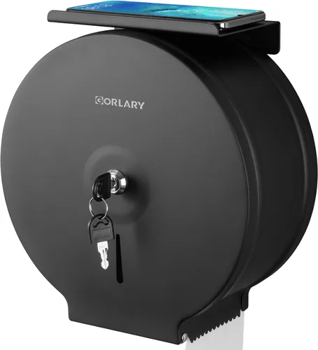 Dispensador de papel higiénico gigante comercial con estante, soporte de rollo de acero inoxidable para montaje en pared, dispensadores de papel