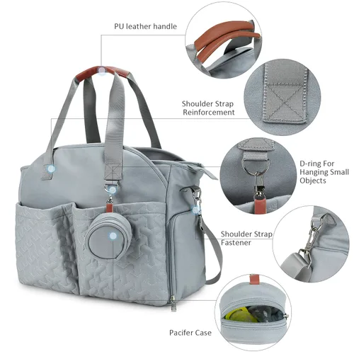 Miniatura 4 de Bolsa para extractor de leche – Bolsa de pañales para bebé con funda para laptop y bolsillo de aislamiento, se adapta a la mayoría de extractores