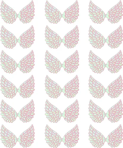 Miniatura 11 de PATIKIL 18 alas de ángel para manualidades, pequeñas alas de ángel con purpurina, 6 colores, alas de ángel para coser, parches para mochilas