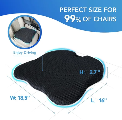 Miniatura 8 de Lofty Aim Cojín de asiento de coche, cómodos cojines de espuma viscoelástica para conducir (negro)