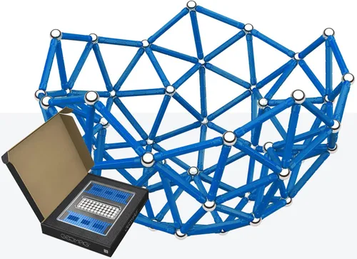 Geomag Masterbox - Juguetes magnéticos para niños a partir de 8 años, 248 imanes educativos azules para niños, bloques magnéticos, azulejos y