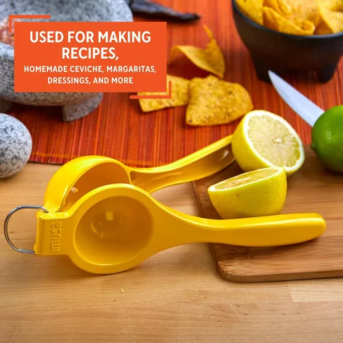 Miniatura 6 de IMUSA, Exprimidor de limón de aluminio fundido, amarillo Amarillo claro