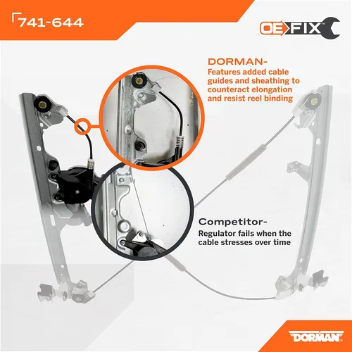 Miniatura 5 de Dorman 741-644 OE FIX Conjunto de motor y regulador de la ventana eléctrica del lado del conductor delantero para modelos seleccionados