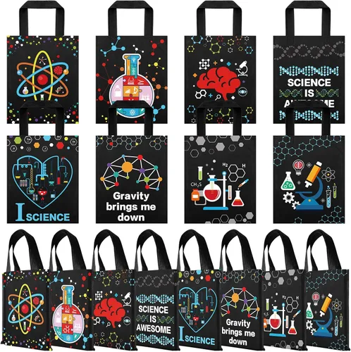 Ferraycle 24 bolsas de recuerdos de fiesta de ciencia, decoraciones de fiesta para el último día de grado, libros, artículos de papelería, bolsa de