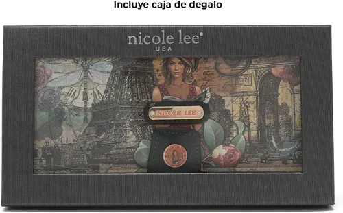 Miniatura 7 de Nicole Lee Cartera plegable con solapa y correa de muñeca desmontable, cartera de mano de noche, múltiples tarjeteros y ventanas de identificación