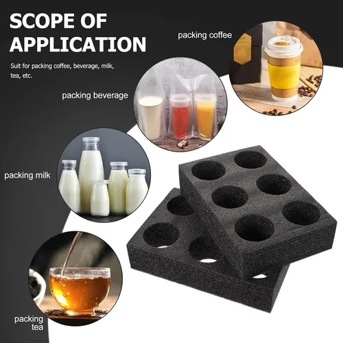 Miniatura 8 de Angoily Paquete de 2 portadores de bebidas para 6 tazas para entrega, bandeja de café reutilizable para bebidas calientes o frías, portavasos
