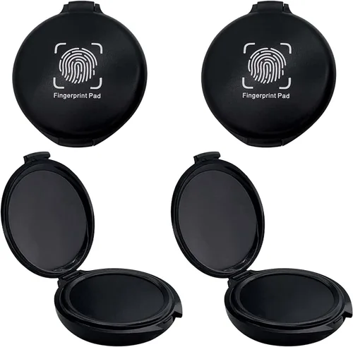 Miniatura 10 de Almohadilla de tinta de huellas dactilares, almohadilla de tinta negra para suministros notariales, kit de huellas dactilares portátil para Negro 1