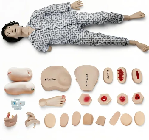 Maniquí de enfermería de trauma, Maniquí médico para el cuidado del paciente para entrenamiento: RCP de 5.74 pies de cuerpo completo con más de 30