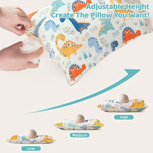Miniatura 2 de Almohada orgánica con funda de almohada de dibujos animados - 16x22 Almohada para niños con funda de 100% algodón orgánico, almohada juvenil
