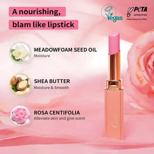 Miniatura 5 de Oulac Lápiz Labial Rosa Hidratante con Brillo - Lápiz Labial Hidratante Bálsamo Labial Tintado Brillante, Acabado Brillante Transparente Jugoso
