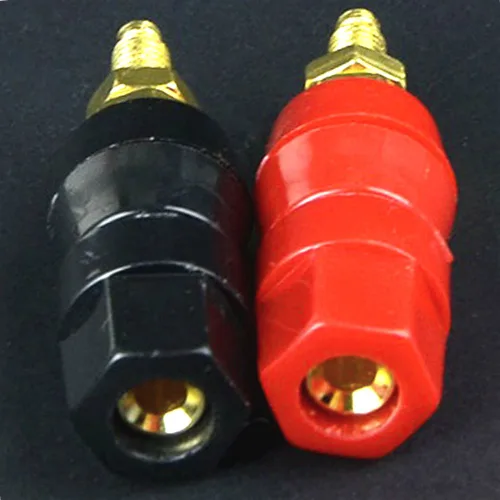 Miniatura 4 de 0.157 in Banana Binding Post Socket Panel Mount Rojo Negro, Paquete de 4