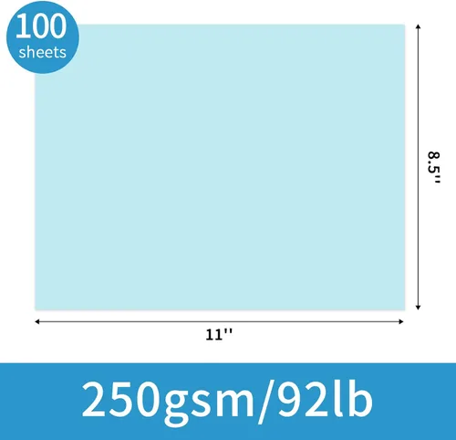Miniatura 2 de YINUOYOUJIA 100 hojas de cartulina azul pastel de 8.5 x 11 pulgadas, papel de construcción de 92 libras para manualidades, tarjetas, invitaciones