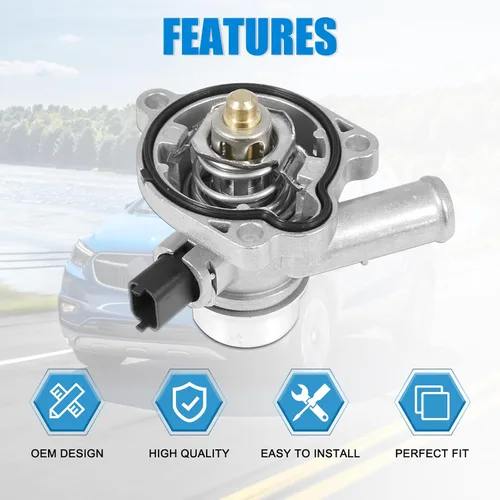 Miniatura 7 de AUTOBABA 902-808 Conjunto de carcasa de termostato refrigerante de aluminio de mejora compatible con Chevy Trax Sonic 13-20, Cruze 11-16, Buick