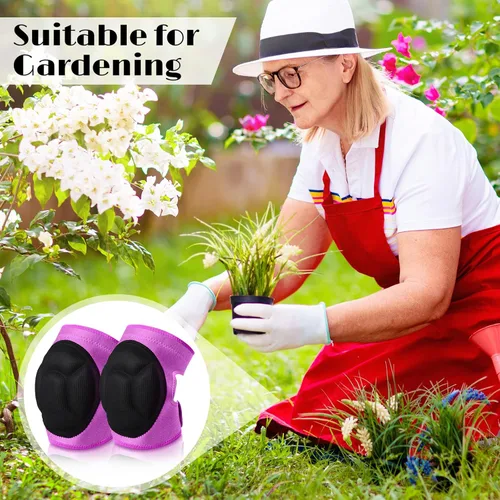 Miniatura 3 de Berlune 2 pares de rodilleras para limpieza de jardinería, rodilleras para hombres, trabajos de construcción con espuma gruesa, rodilleras