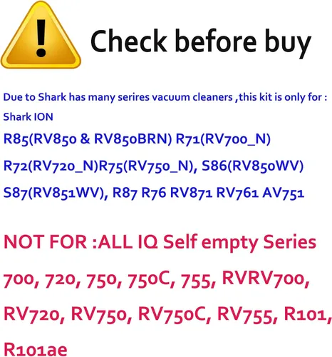Miniatura 2 de Piezas de Repuesto Compatibles para Shark ION Robot AV751/752/AV753 R85 RV850 RV761 S86 S87 S88 R71(RV700_N) R72(RV720_N) R75(RV750_N) Accesorios