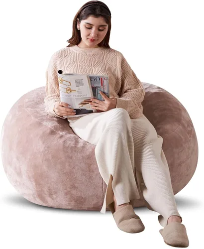 Puf de 3 pies, puf con relleno, espuma viscoelástica altamente resistente, puf redondo de felpa, mueble para sala moderna, silla de lectura de ocio