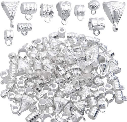 Miniatura 8 de BronaGrand 3.53 oz (alrededor de 120-170 piezas) Cuentas mixtas de cobre antiguo, cuentas espaciadoras, cuentas de tubo de fianza, dijes de pulsera