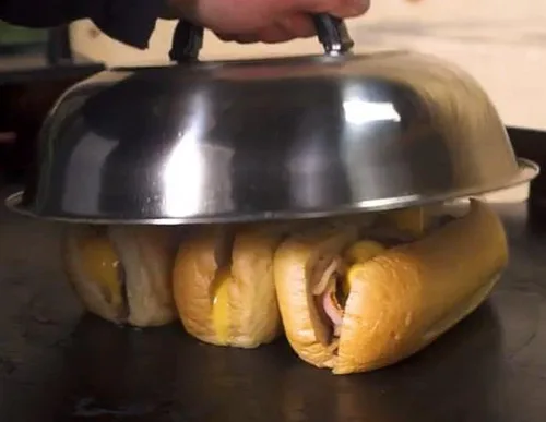 Miniatura 5 de ZBXFCSH Accesorios para plancha de 12 pulgadas redondas de acero inoxidable - Cúpula para derretir queso y tapa para cocinar al vapor, mejores tapas