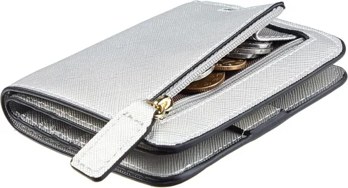 Miniatura 2 de Gostwo - Cartera compacta de piel genuina de lujo para mujer con bloqueo de RFID y ventana de identificación