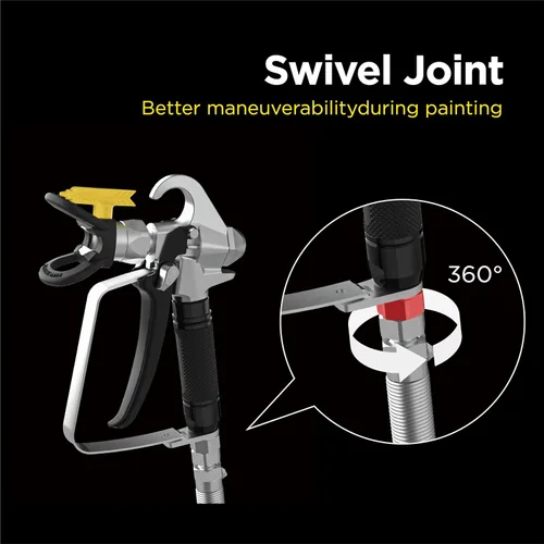 Miniatura 5 de InoKraft Pistola de pintura sin aire de alta presión 3600 PSI con punta de boquilla reversible 515 para pintura exterior/imprimación, con junta